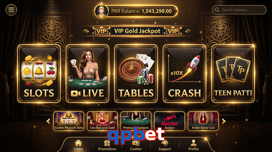 Main screen of Qpbet casino page for PK players