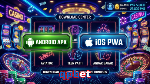 Main screen of Qpbet download page for PK players